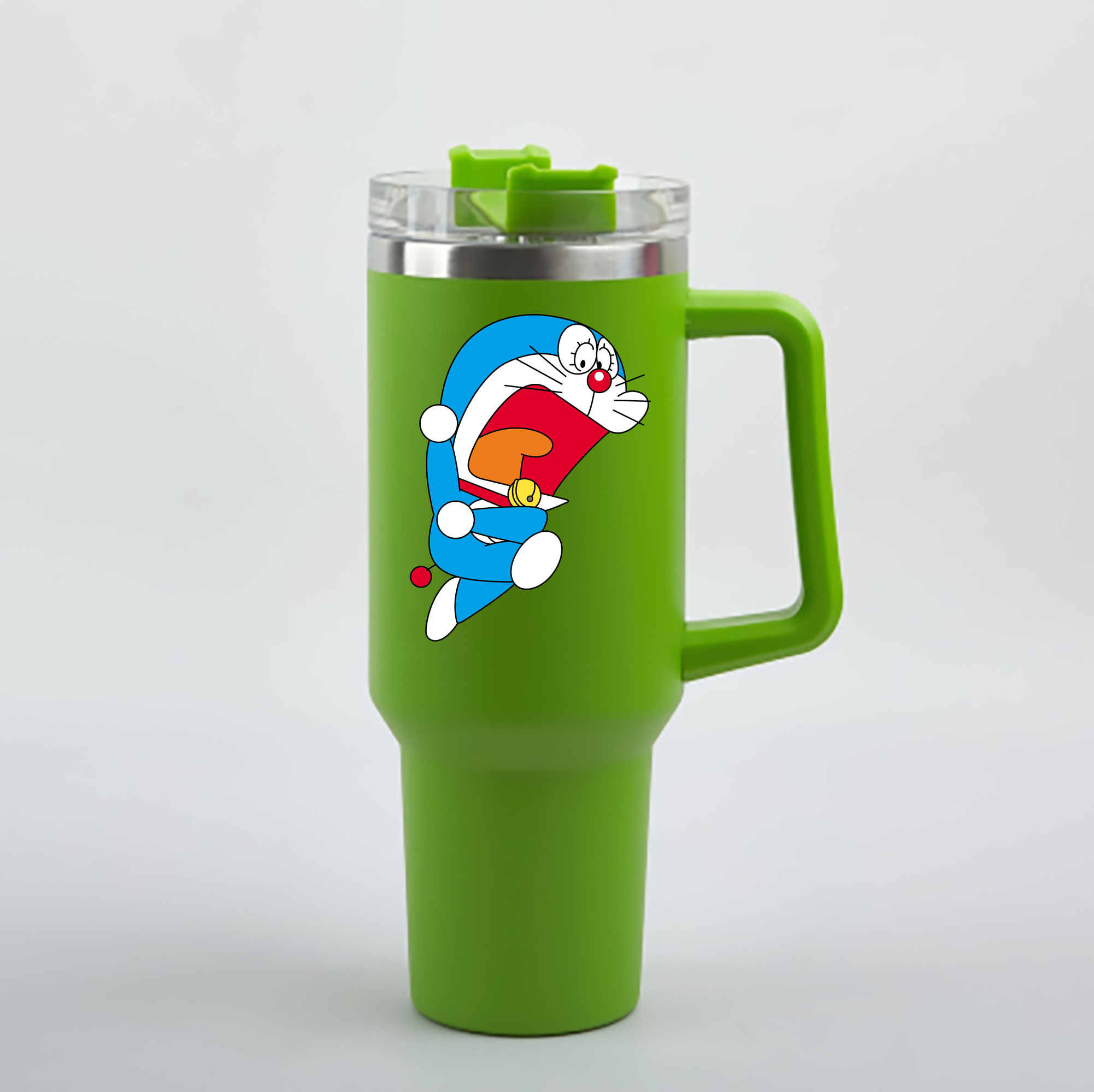 （画像用） ドラえもん Doraemon 1200mL車用タンブラー - クリスタルステッカー（プラスチックストロー付き）